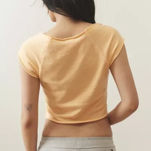 NWT UO Out From Under Raglan Orange Short Sleeve Sweatshirt - Picture 2 of 6